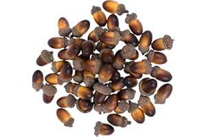 Yuqilin 50 Piezas Marrón Oscuro Bellota Artificial, Mini Decoracion Hogar, Natural Decoración Otoño, para Decoración del Hogar, Manualidades, Bodas, Decoraciones Navideñas (Tipo A)