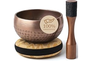 Bol Chantant Tibétain Silent Mind – Anti-stress Authentique, Facile à Utiliser, Sonorité Apaisante, Fabriqué à la Main dans l’Himalaya, Parfait comme Idée Cadeau pour la Sophrologie et la Méditation