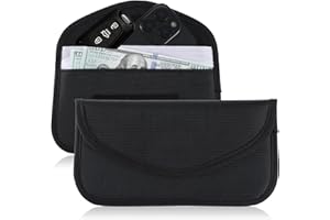 AOZUO 2 Stück Strahlenschutz Handy Schlüsselmäppchen, Strahlenschutz Handy Tasche Smartphone Keyless Go Schutz No-Signal Anti Tracking Handyhülle Funk Blocker Tasche Hülle für Handy(B)