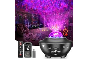 IKHDCYH Galaxy Light Projector, Star Projector with Remote Control 10 Change Colors, Led Projector Light Built-in Bluetooth Music Speaker & Timer for Baby, Ambiance Light Room Decor Festival Gift