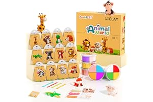 AESTD-ST Air Dry Clay Kit - Animal Theme, Modeling Clay for Kids, DIY Model Magic Clay with Sculpting Tools and Tutorials, 12 Boxes Molding Clay, Ultra Light, Soft & Non-Toxic, Arts and Crafts Gift for Kids