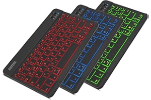 Arteck Bluethooth Tastatur, QWERTZ Deutsche Wireless Keyboard mit 7 Farben Ultraleicht und dünn Tragbare Kabellose Tastatur, für iPad Pro, Air, mini, Android, MacOS, Windows, Tablets, PC, Smartphone