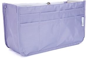 Periea ‘Daisy’ Handbag Organiser Insert - Tote Bag Inserts for Handbag, Bag Organiser Insert with 15 Compartments - Large, Lilac