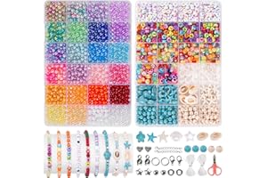 zenmag 24 Colors 6mm Pearl Beads for Bracelet Making - 2 Box Friendship Bracelet Kit, 800 Letter Beads (A-Z), Varieties of Charms, Jewellery Making Kit Gifts