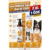Kediler Ve K&ouml;pekler I&ccedil;in Balık Yağı 200ml Omega 3 ve 6 Takviyesi T&uuml;y ve Cilt Sağlığı Destekleyici