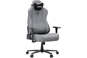 Anda Seat Novis Max Gaming Chair for Adults - Large Reclining Video Game Chairs, Linen Fabric Ergonomic Gaming Chair, Heavy Duty Back Lumbar Support - Grey Fabric Computer Chairs for Home & Work