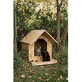 Reyo Kedi Evi Dış Ortam Uygun Ahşap Kedi Evi OSB 45x40x40 cm - CAT20