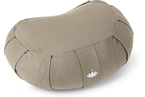 Lotuscrafts Zafu poduszka medytacyjna półksiężyc Siddha - wysokość 15 cm - wypełnienie orkiszowe - poszewka do prania bawełna organiczna - poduszka do jogi - poduszka medytacyjna - poduszka do jogi - certyfikat GOTS