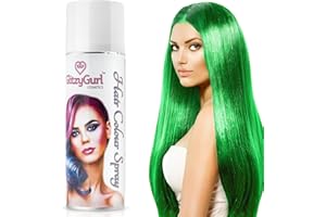 GLITZYGURL Hair Colour Spray 125ml Temporary Hair Kids Adults Halloween Temporary Dye Made in UK (Fluo Green)