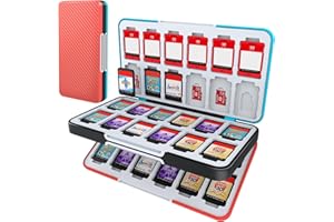 HEIYING Étui pour Cartes de Jeu pour Nintendo Switch 2 / Switch OLED,Boîte de Rangement Portable avec 48 Emplacements pour Cartes de Jeu et 24 Emplacements pour Cartes Micro SD