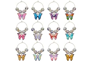 WEWAYSMILE Glas Identifikations Getränke,Weinglas Charms Ringe,Weinglas Charms,für Wein-Cocktail-Verkostungs-Gastgeschenke