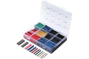 THUN-CT Kit de Tubos termorretráctiles,560 Piezas Tubo Termorretráctil con caja 5 colores / 12 tamaños relacier de termorretráctil 2:1 - para trabajos de aislamiento, mantenimiento, etc.