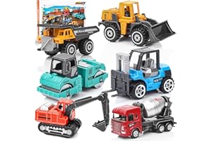 Dreamon Mini pojazdy budowlane samochodzik do zabawy, zestaw samochodów ciężarowych do koparek dla dzieci, kolorowy mały prezent dla dzieci 3+ lat