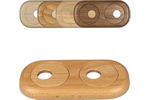 FUX 1 Pcs. Rosace radiateur double, 15mm-22mm, différentes couleurs, distance variable entre tuyaux, cache tuyau, cache pour tubes, rosace, plomberie chauffage, parquet (15mm, hêtre)