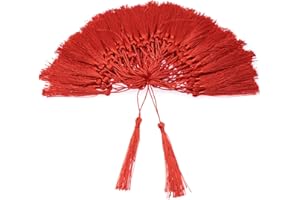 VAPKER 100 Pieces Red Silky Handmade Soft Tassels 13cm/5-Inch With 2-Inch Cord Loop for Jewelry Making, DIY Projects, Bookmarks