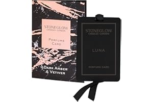 Stoneglow Luxury Dark Amber and Vetiver Perfume Card Scented Sachet With Hanging Ribbon