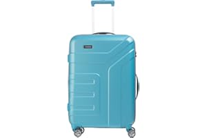 Travelite 4 Rad Koffer Größe M mit Dehnfalte + TSA Schloss, Gepäck Serie VECTOR: Robuster Hartschalen Trolley in stylischen Farben, 072048-21, 70 cm, 79 Liter (erweiterbar auf 91 Liter), Türkis
