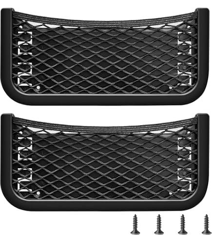 thumbnail image 2 of 2-Pack Car Storage Net Bags | 12x8 Framed Mesh Organizers With Screws For Auto, RV, Boat 2 of 4