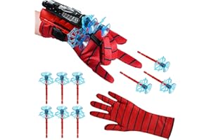 Anbobili 1 Juegos de Guantes de Lanzador de Spider-Man, Héroes, Guantes de Plástico, Web Shooter Spiderman, Juguetes Educativos Divertidos para Niños