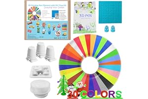 ‎DACHMA 3D Stift Zubehör Druckerstift Filament - PCL 3D stift filament 1.75mm, 30 Farben (150m) + Silikonmatte + 3D stift vorlagen (40stk) + Fingerschutz kommt mit Ausrüstung für den Einsatz mit 3D-Filament A