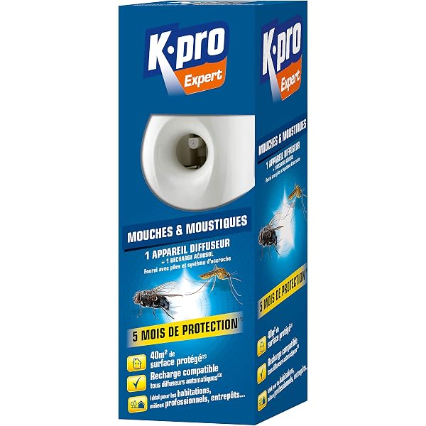K.PRO Vert – Spray Barrière Insectes Volants Et Rampants, 1L, Protection Jusqu’à 1 Mois, Base De Géraniol