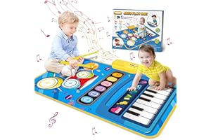 ALLAUGH Tappeto musicale per pianoforte bebe giocattolo per bambini 1 2 3 anni, regalo per ragazzo