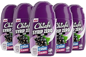 ‎CHIEFS CHIEFS Syrup Zero, Schwarze Johannisbeere, 5 x 65 ml, für mehr als 40 l Fertiggetränk, Sirup zuckerfrei mit echten Fruchtextrakten, vegan, 0 Kalorien, made in Germany