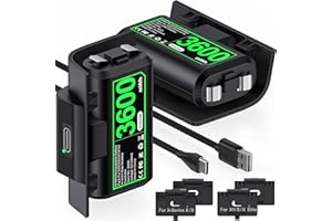 Akku für Xbox Controller, 2 x 3600mWh Akku für Xbox One/Xbox Series X/S Controller, Wiederaufladbare Akku Kompatibel mit Xbox One/Xbox Series X/S Elite, Akku für Xbox Series X zubehör, Lade und Play