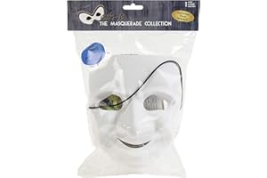 MaskIt Masque Humoristique avec Feuille d'instructions Blanc 7,75 cm