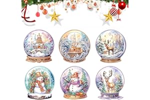 Feliciay Diamond Art Christmas Cards,5D Christmas Greeting Cards,6 Pcs DIY Xmas Diamond Painting Card,Christmas Drill Crystal Art Craft Handmade Kits,Holiday Greeting Cards for Xmas Gift Family Kids