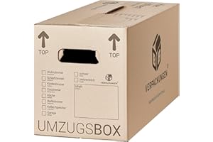 BB-Verpackungen 10 x Umzugskarton aus recycelter Pappe, sehr stabil mit doppeltem Boden (belastbar bis 40 kg) - Sets zwischen 5 und 150 Stück