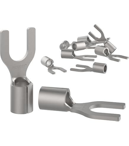 Connettori A Forcella NON Isolati - Terminali Per Cavi 14-12 AWG, Diametro Vite #8 (FORK-1412-8)