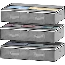 Lot De 2 Sacs Rangement Sous Lit 90L - 100x50x18 Cm, Fenêtre Transparente, Pliable, Non Tissé épais