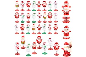 Aoriher 24 Pcs Jouets à Ressorts de Noël, Jouets Sauteurs de Nouveauté Ours Bonhomme de Neige Père Noël, Jouets de Saut Lanceurs à Ressort pour Remplisseurs de Sacs de Fête, Cadeaux de Classe