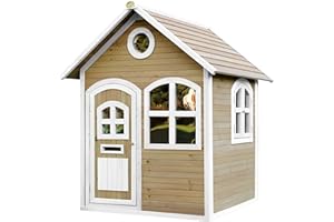 AXI Spielhaus Julia aus FSC Holz | Outdoor Kinderspielhaus für den Garten in Braun & Weiß | Gartenhaus für Kinder mit Fenstern