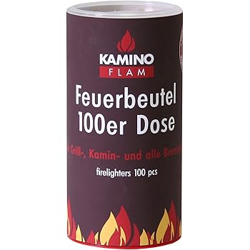 Kamino-Flam Anzündbeutel - 100 Stück Grillanzünder in der Dose