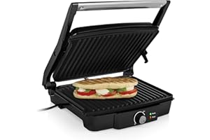 Tristar GR-2853- Grille-viande - Surface de cuisson 29,5 x 23,5 cm - Thermostat réglable - 2 000 W