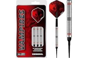 DESIGNA DARTS Vampires V2 | 90% Tungsten Barrel Soft Tip Dart Set with Shafts and Flights, Multiple Models, Multiple Weights