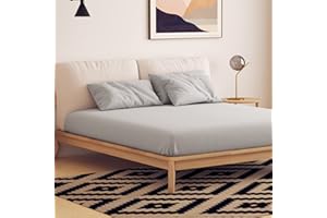 Emma Essentials prześcieradło z gumką ze 100% bawełny jersey, 180 x 200 cm do 200 x 200 cm, jasnoszare, z gumką, wysokość materaca do 30 cm – super miękkie i oddychające