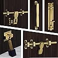 Plantex Stainless Steel Kit for Single Door - Hardware Accessories (10 inch Al-Drop, 8 inch Latch, 7 inch 2 Handles, 7 inch Tower Bolt, 4 inch Stopper) - (DMAL-03-Brass Antique)