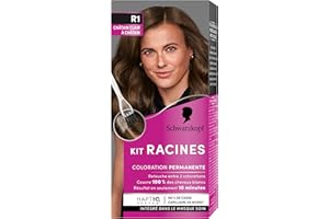 Schwarzkopf - Kit Racines - Coloration Permanente - Enrichie d’une huile nourrissante - Couverture Cheveux Blancs - Retouche entre 2 Colorations - Châtain Clair à Châtain R1