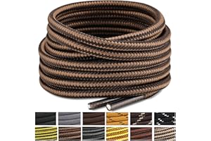 Stepace Okrągłe sznurowadła [2 pary] odporne na rozerwanie taśmy do butów trekkingowych buty robocze,buty trekkingowe,średnica ok.4,5 mm,120 cm - 180 cm długości