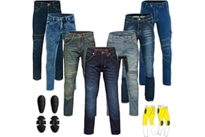 SUPER BIKERS CE Approved Motorbike Motorcycle Armoured Denim Kevlar Jeans Pant Safety Protection - Riding Gear for Maximum Safety&Style