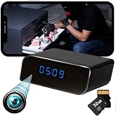 SURKOS WiFi Camouflage Spy Camera, Mini Hidden Spy Camera Clock, Home Surveillance Camera (without Recording Light without Bu