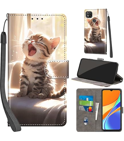 Coque étui Miroir Pour Xiaomi Redmi 9 - Housse à Rabat Avec Fonction Veille Intelligente - Protection 360° (Violet) - 12