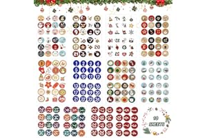 NHYDZSZ Zestaw naklejek na kalendarz adwentowy, 10 x 24 cyfry, kalendarz adwentowy, naklejanie do majsterkowania i dekorowania, naklejki na prezent, Boże Narodzenie, kalendarz adwentowy, zestaw naklejek