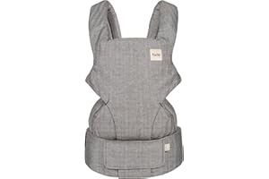Tula Linen Explore marsupio neonati e bambini di lino, ergonomico, marsupio regolabile, dalla nascita, marsupio porta bebe, varie posizioni, fronte strada, schiena, per 3,2-20,4 kg, Ash
