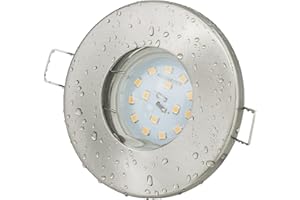 Badezimmer Einbaustrahler Aqua IP65 | 230Volt GU10 5Watt LED Leuchtmittel warmweiss 2700 Kelvin - 450Lumen | Für Bad - Vordach - Keller - Nassraum - Feuchtraum - JungesLicht