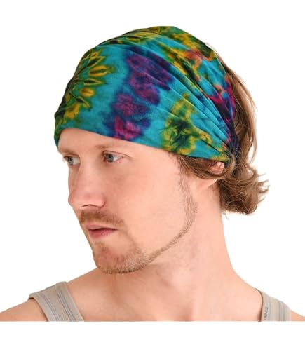 Fascia Per Capelli Guru Shop Modello 10 – Floreale In Viscosa, Unisex, Verde, Commercio Equo