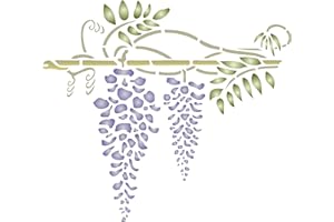 Stencil Company - Stencil floreale da parete a forma di glicine, riutilizzabile m